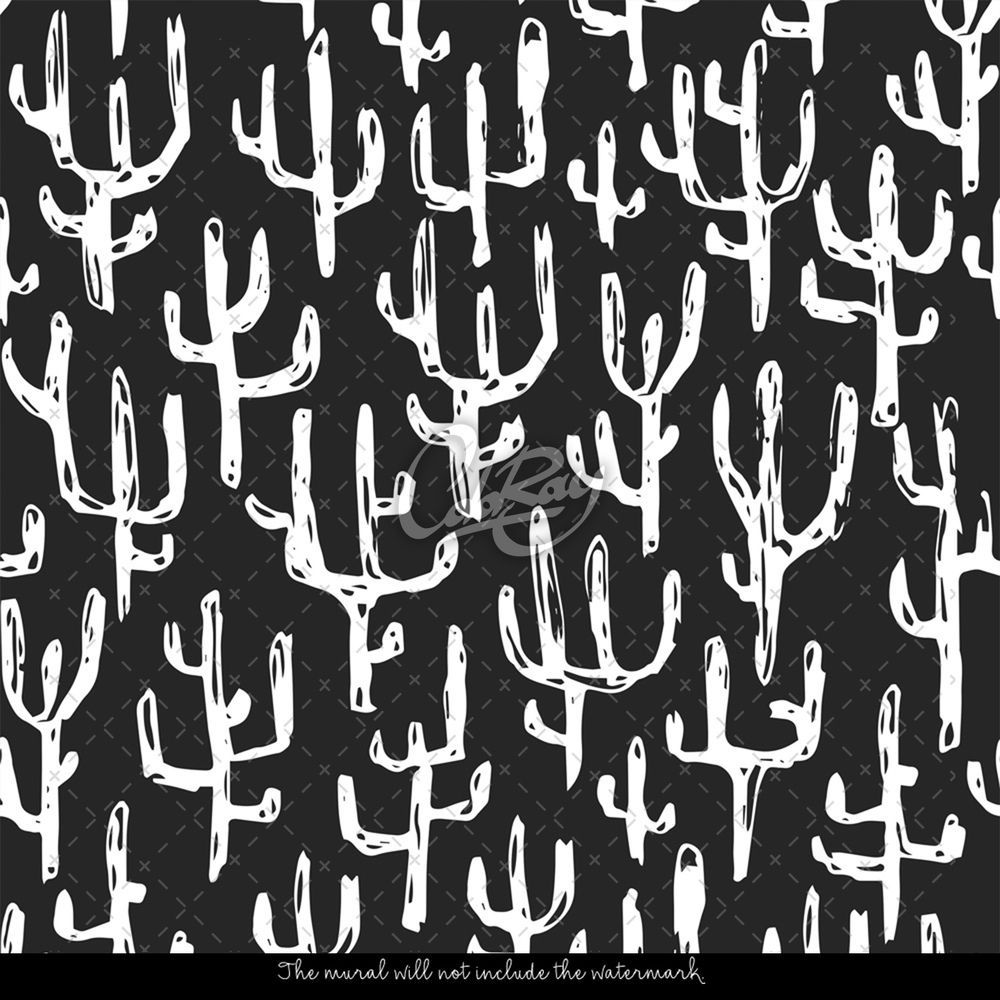1000x1000 Desert Woodcut Wallpaper, wall mural