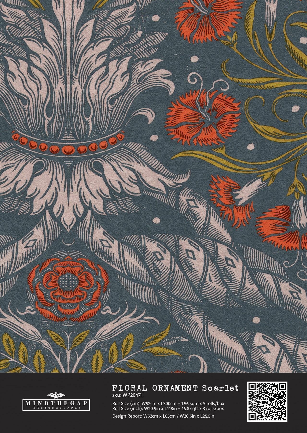 1280x1802 FLORAL ORNAMENT Scarlet Sample samples