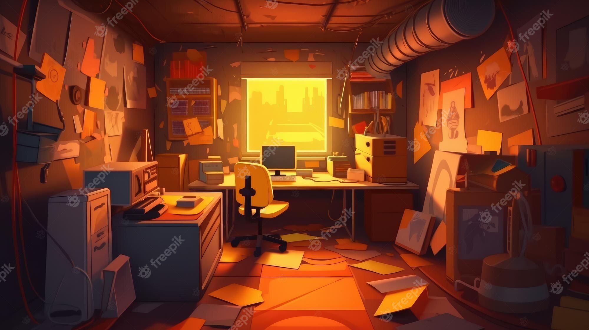 2000x1121 Cartoon Messy Room Image