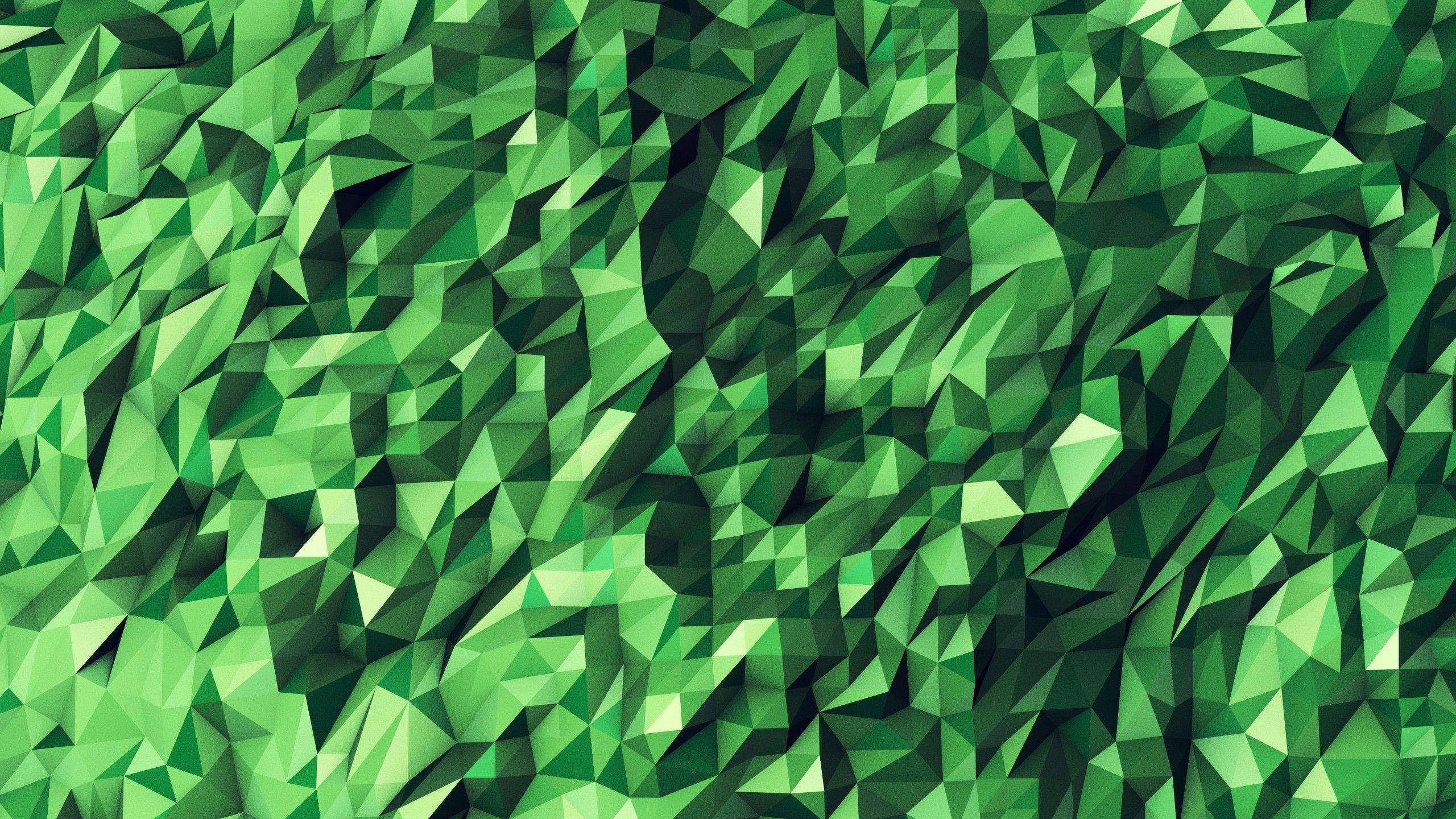 2560x1440 Hình dạng hình học trừu tượng màu xanh lá cây máy tính để bàn PC và Mac