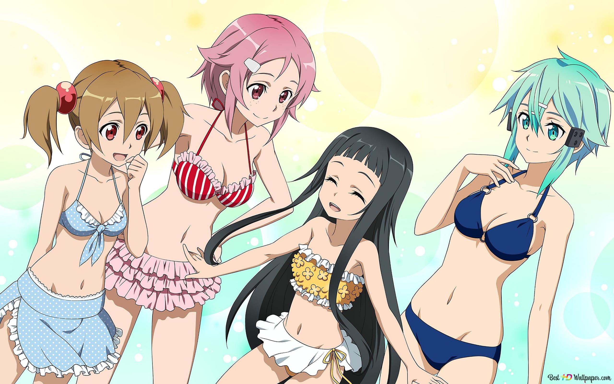 2560x1600 Anime girls in bikinis 4K wallpaper download