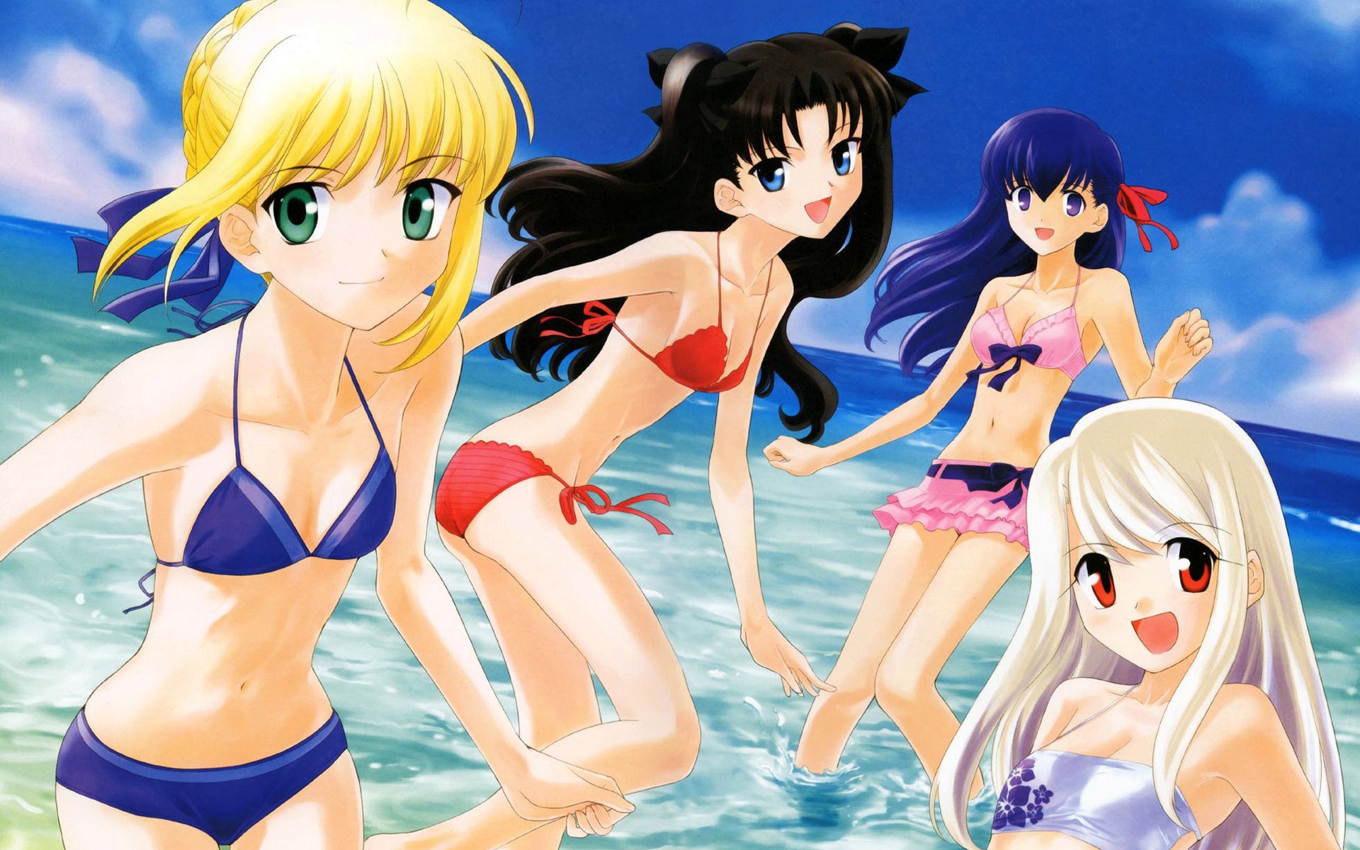 1920x1200 Anime Girl Beach Wallpaper
