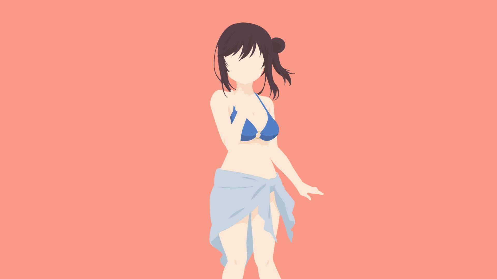 1920x1080 Download Anime Woman Bikini Vector Art Wallpaper