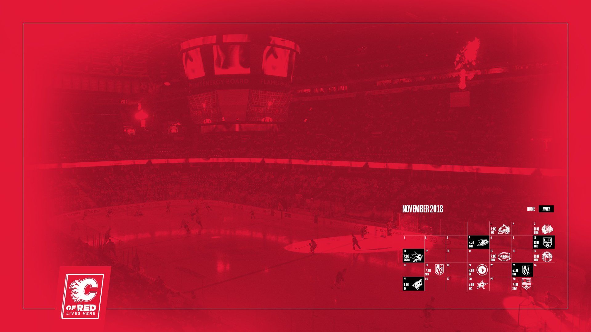 1920x1080 Calgary Flames month, new wallpaper! Download our November schedule wallpaper for your