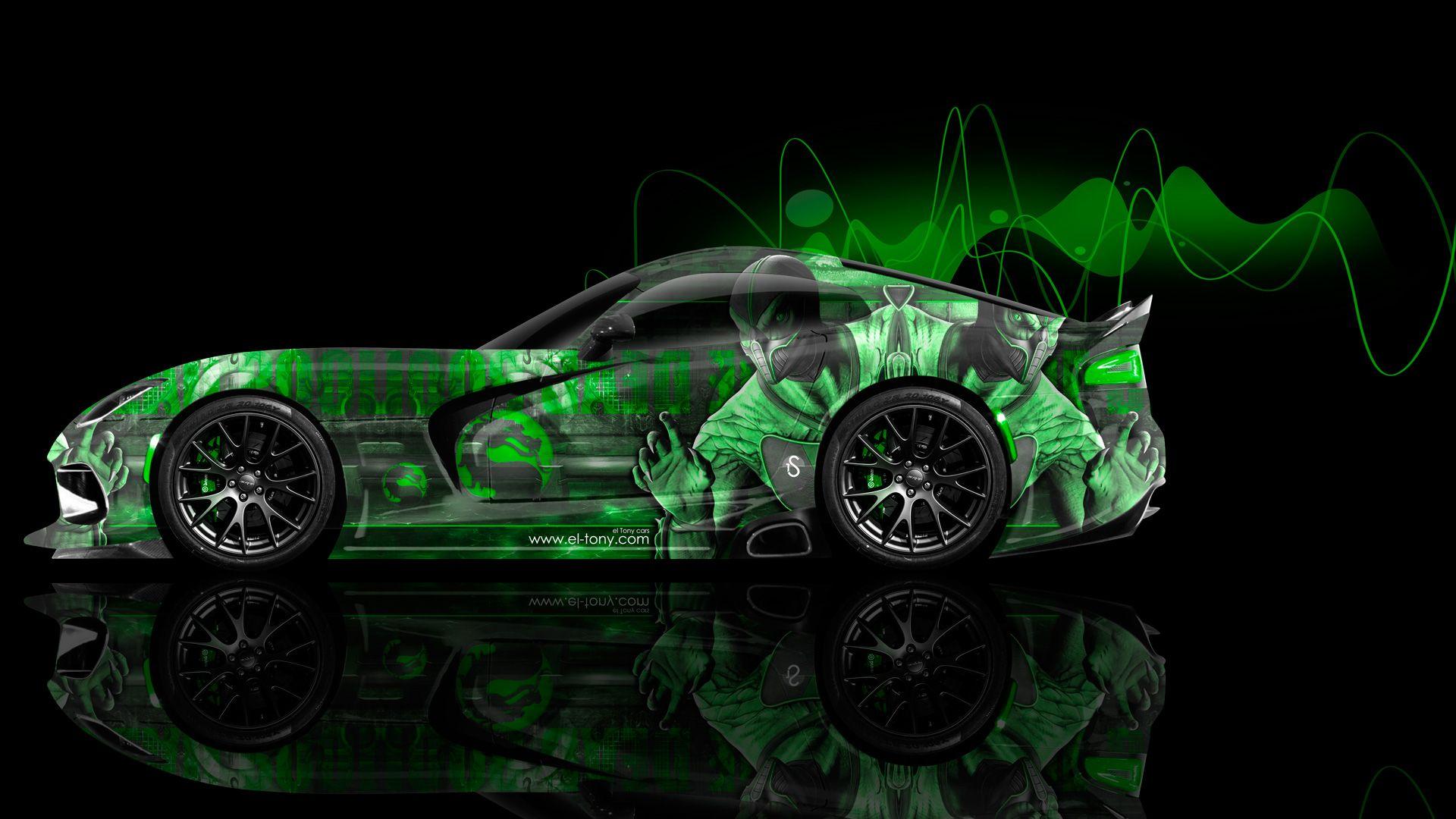 1920x1080 Dodge Viper Mortal Kombat Reptile Aerography Car 2014