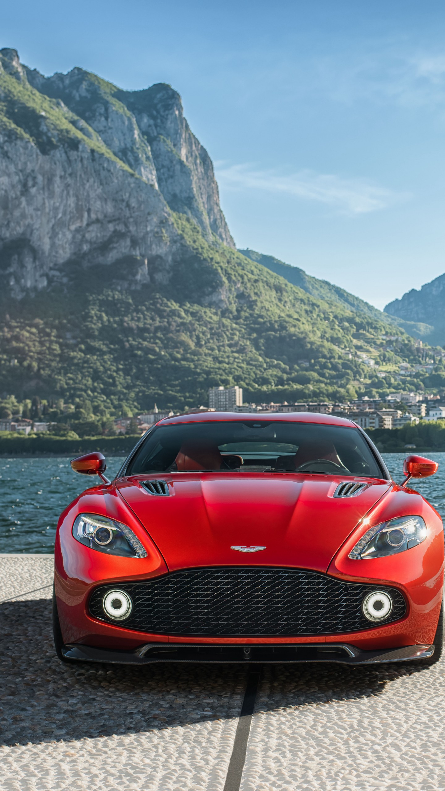 1440x2560 Wallpaper Aston Martin Zagato, red, supercar, Zagato, Cars & Bikes