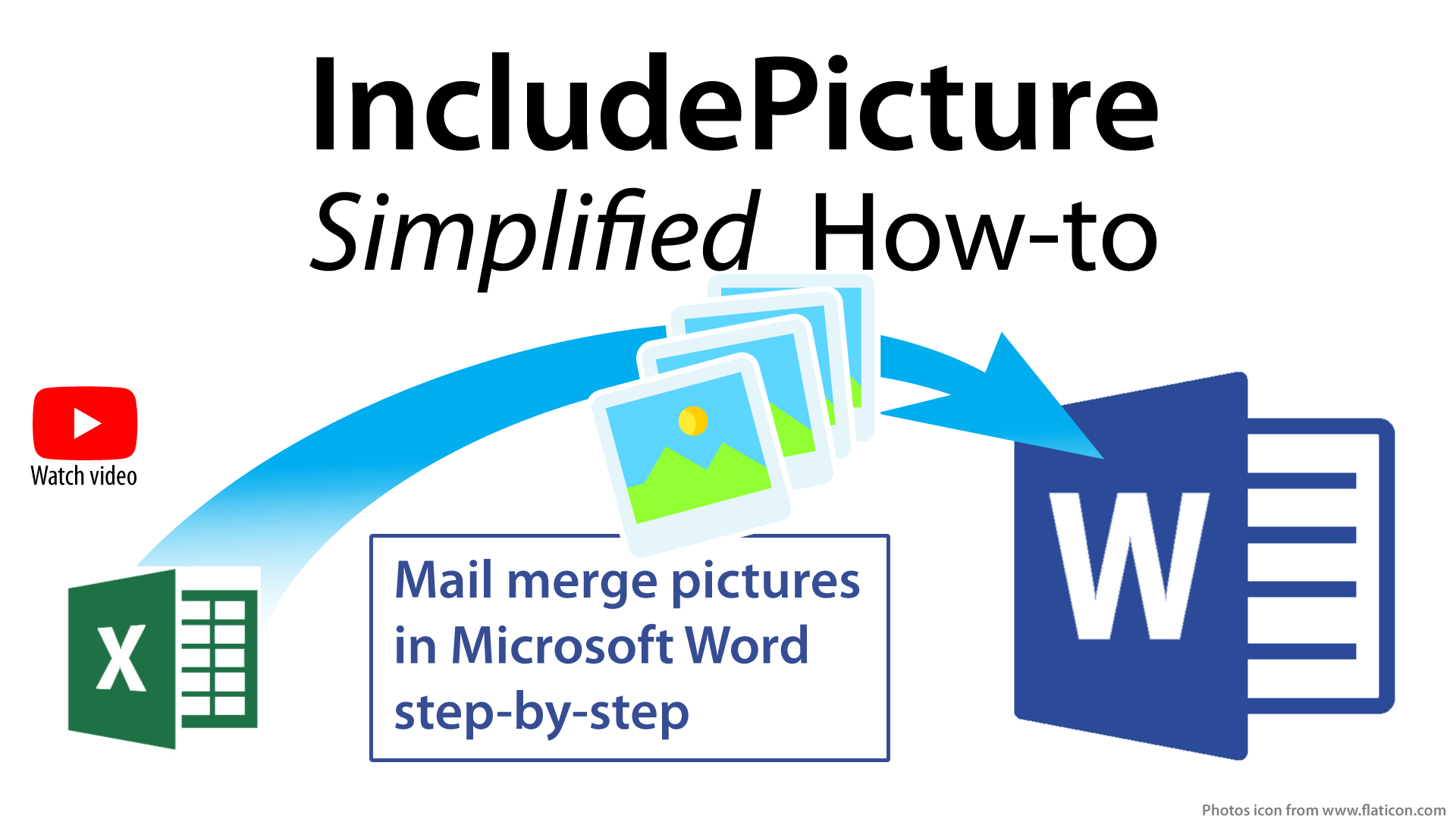 1920x1080 INCLUDEPICTURE Simplified: Mail Merge Picture in Word for Microsoft Word MS Word Word Office Excel