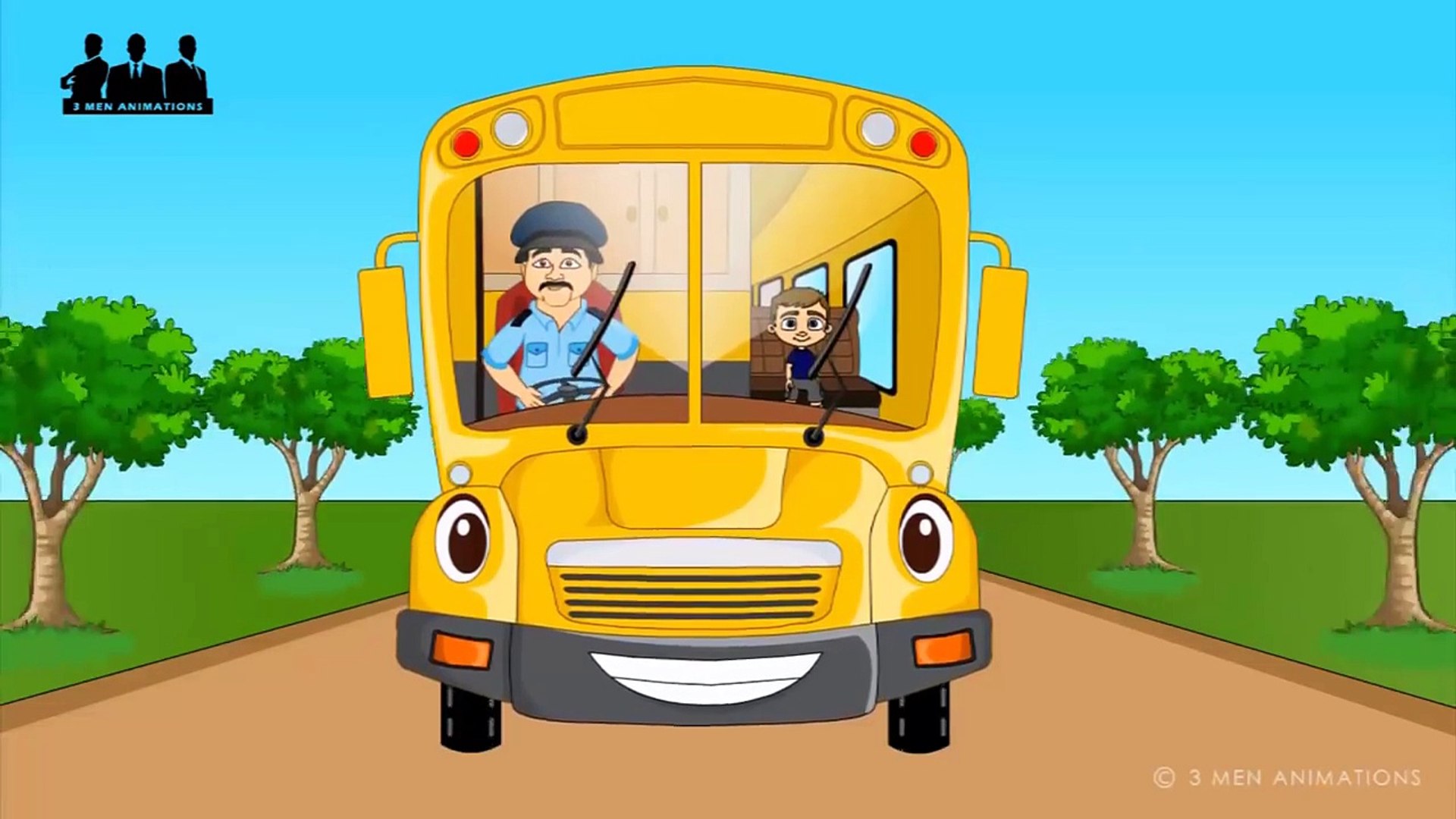 1920x1080 Wheels On The Bus Go Round And Round Nursery Rhymes Collection for Childrens Babies and Toddlers