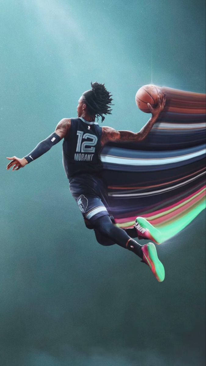 675x1200 Download Ja Morant Dunk Nba Superstar Wallpaper