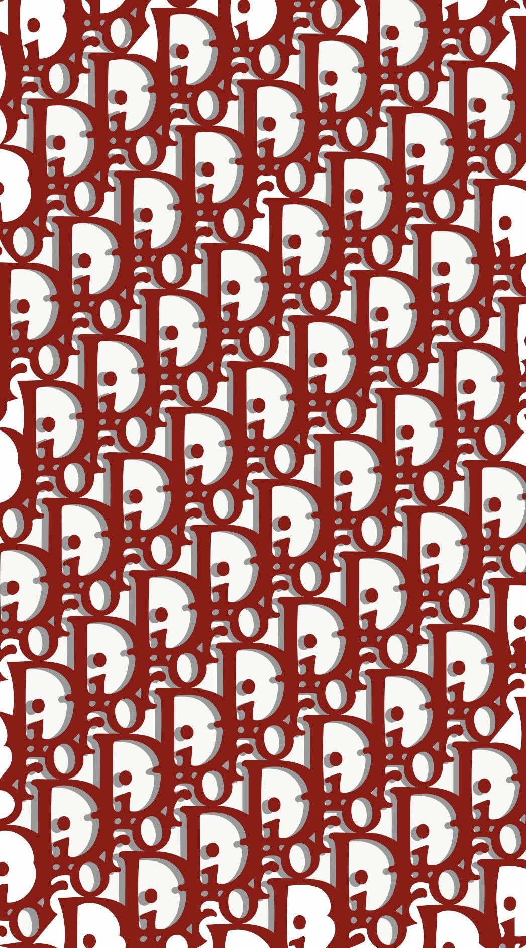 1047x1885 Download Red Dior Designer Logo Pattern Wallpaper
