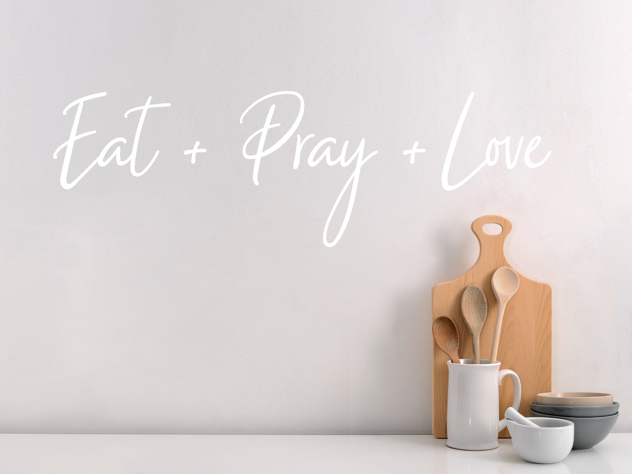 2048x1536 Eat Pray Love Script. Kitchen Wall Decal of Home Decals