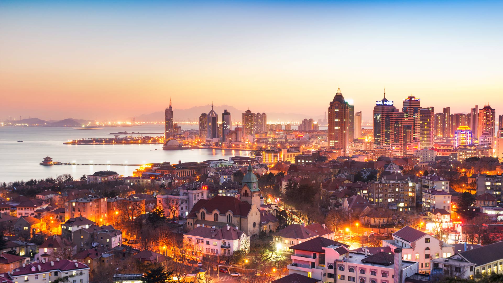 1920x1080 Qingdao Night Scenery