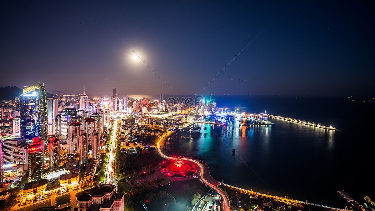 1200x675 Qingdao City Night View Picture And HD Photo. Free Download On Lovepik