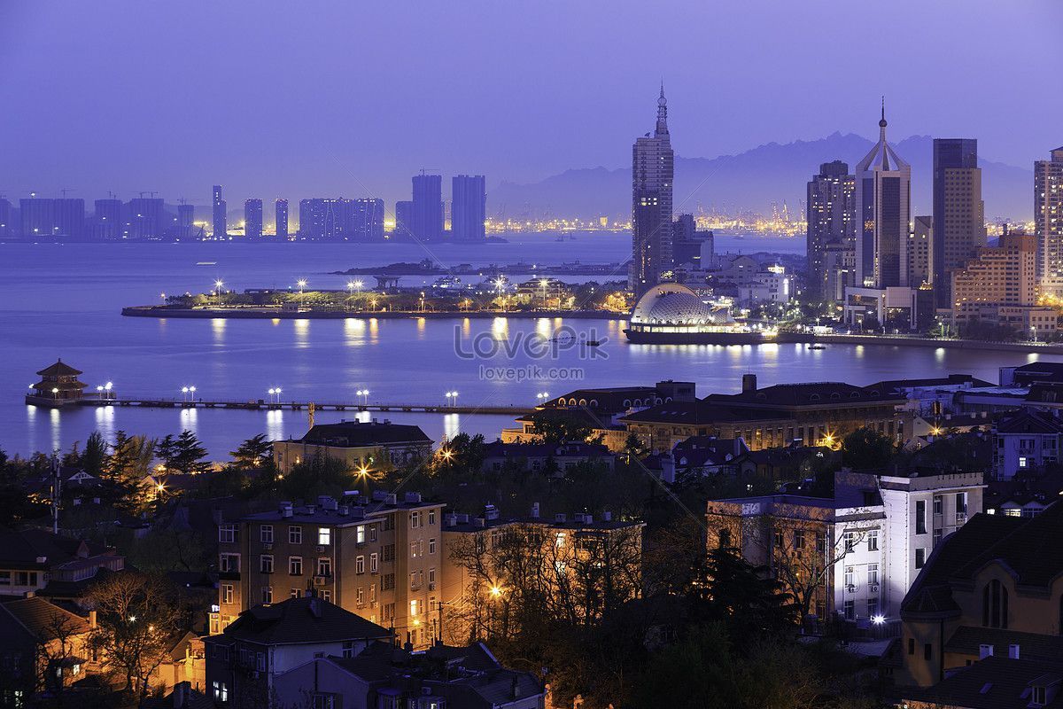 1200x800 Qingdao Signal Hill Overlooks The City At Night Picture And HD Photo. Free Download On Lovepik