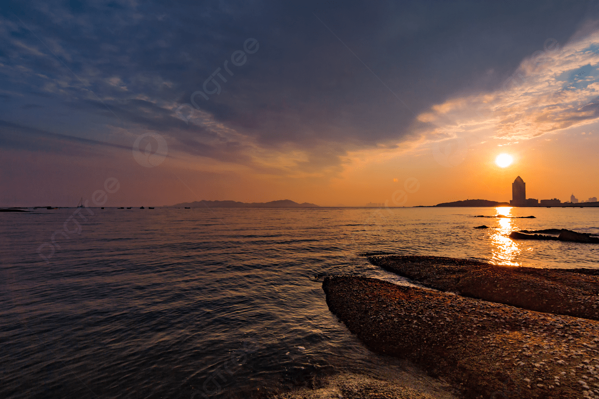 1200x800 Qingdao Coast At Dusk Background, Qingdao, Ocean, Sunset Background Image And Wallpaper for Free Download