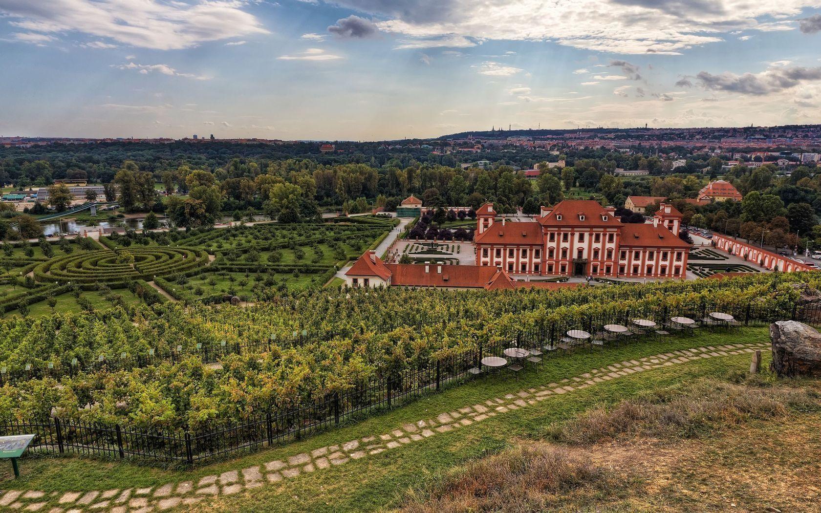 1680x1050 Wallpaper Prague, Czech republic, Botanical garden, Landscape HD