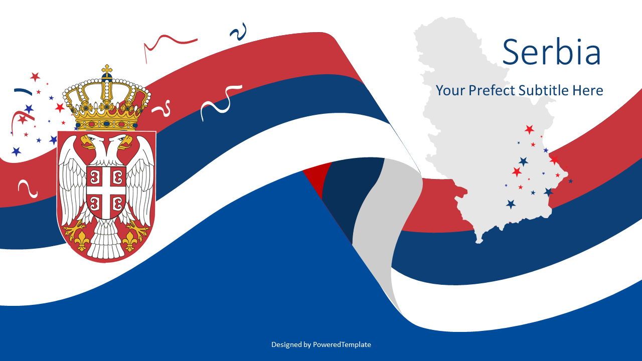 1280x720 Festive Serbian State Flag Presentation Template for Google Slides and PowerPoint