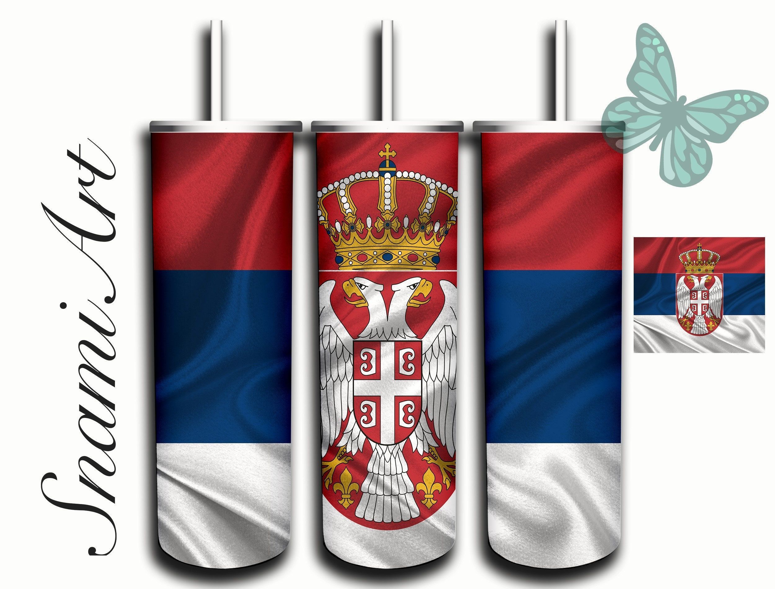 2500x1900 Serbia Flag Design for 20oz Skinny Tumbler Sublimation for