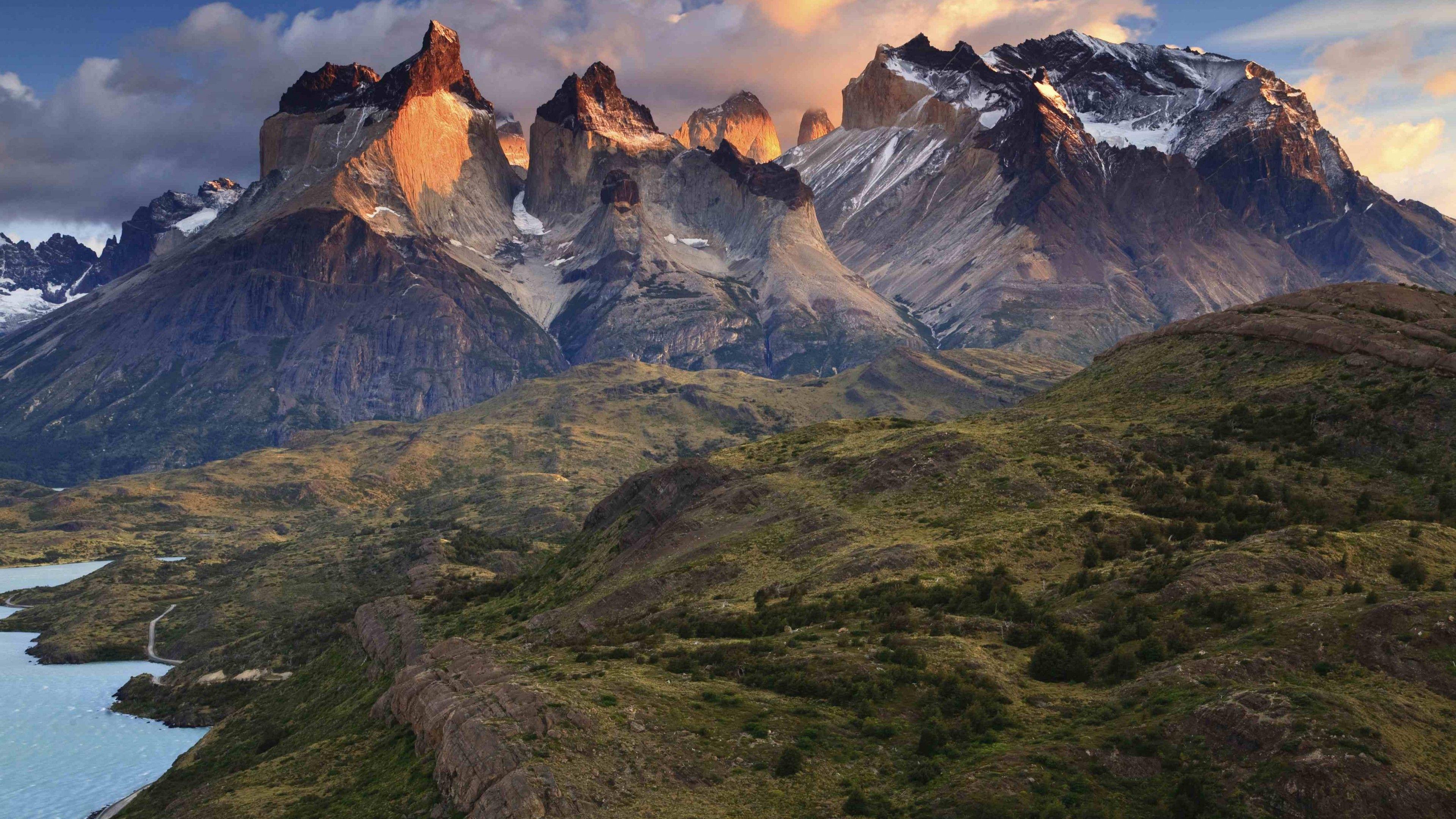 3840x2160 Hình nền Torres del Paine, 4k, Hình nền HD, Công viên quốc gia, Patagonia, Chile, Hoàng hôn, Hệ điều hành