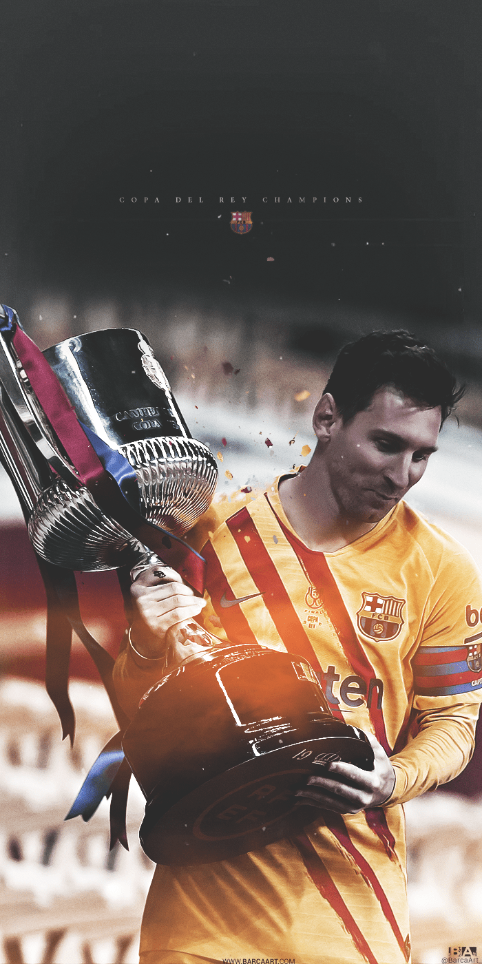 700x1400 Messi Trophy Wallpaper