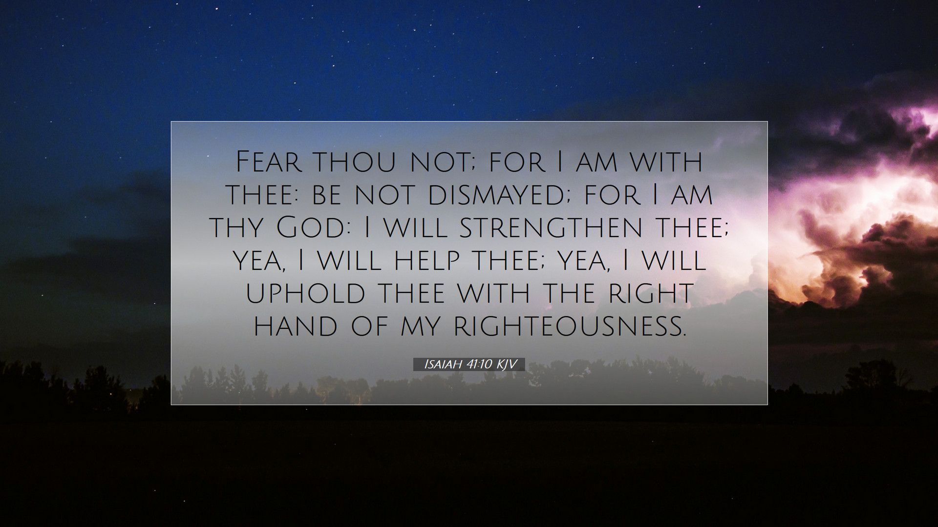 1920x1080 Isaiah 41:10 KJV Desktop Wallpaper thou not; for I am with thee: be not