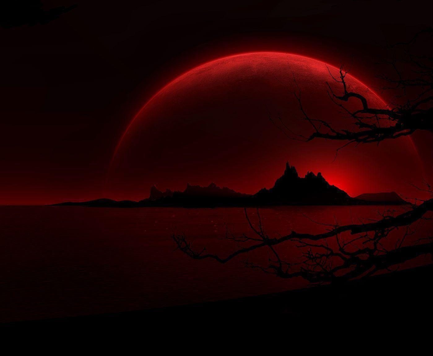 1399x1151 Blood Red Moon Wallpaper