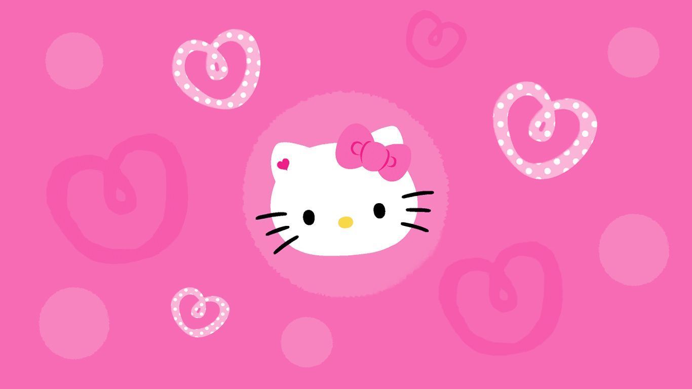 1366x768 Hello Kitty Wallpaper Pink