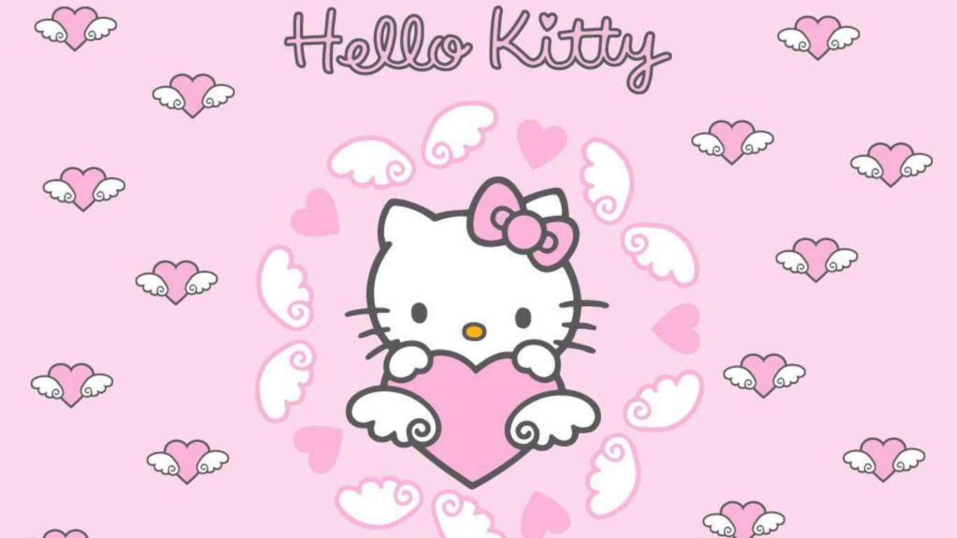 1366x768 Pink Hello Kitty Wallpaper