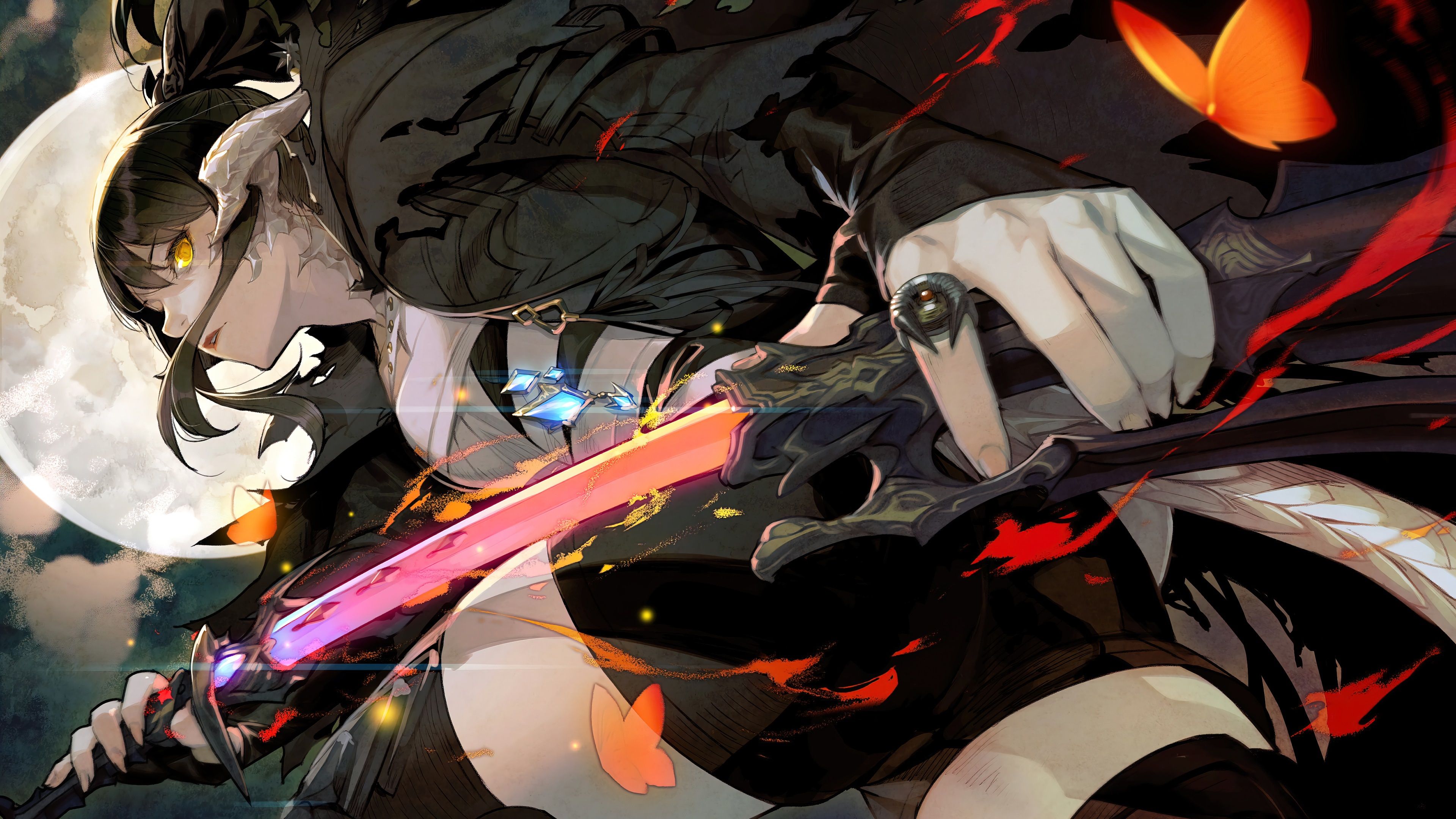 3840x2160 Anime Anime Girls Original Characters Final Fantasy XiV Heavensward Au Ra Wallpaper:3840x2160