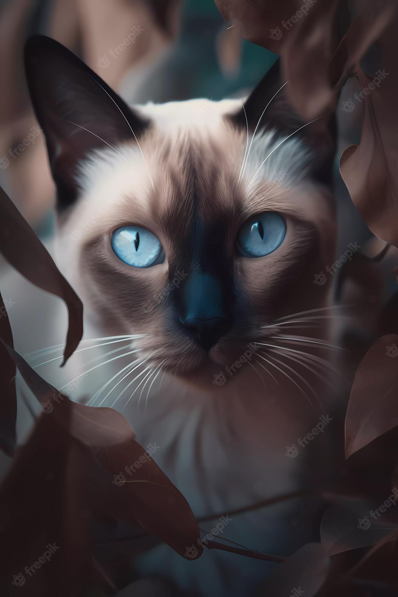 1333x2000 Premium Photo. Beautiful siamese cat portrait