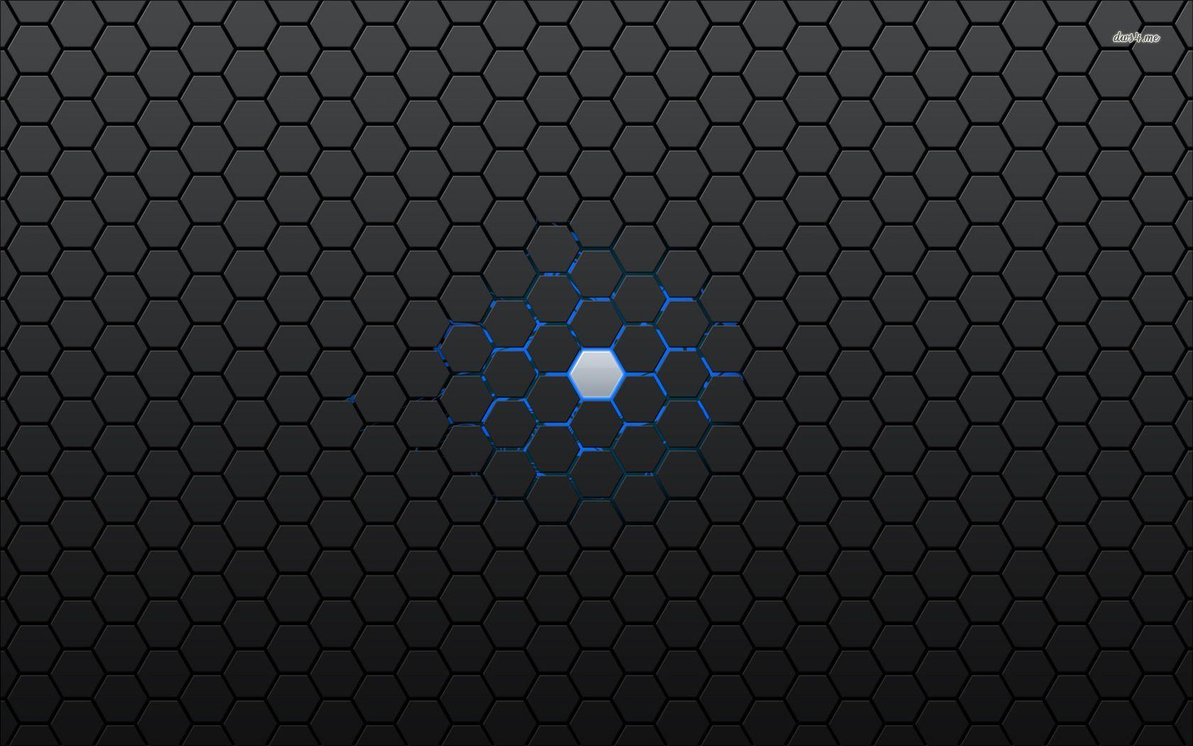 1680x1050 Carbon Fiber Blue Abstract Hexagon Pattern Texture Wallpaper