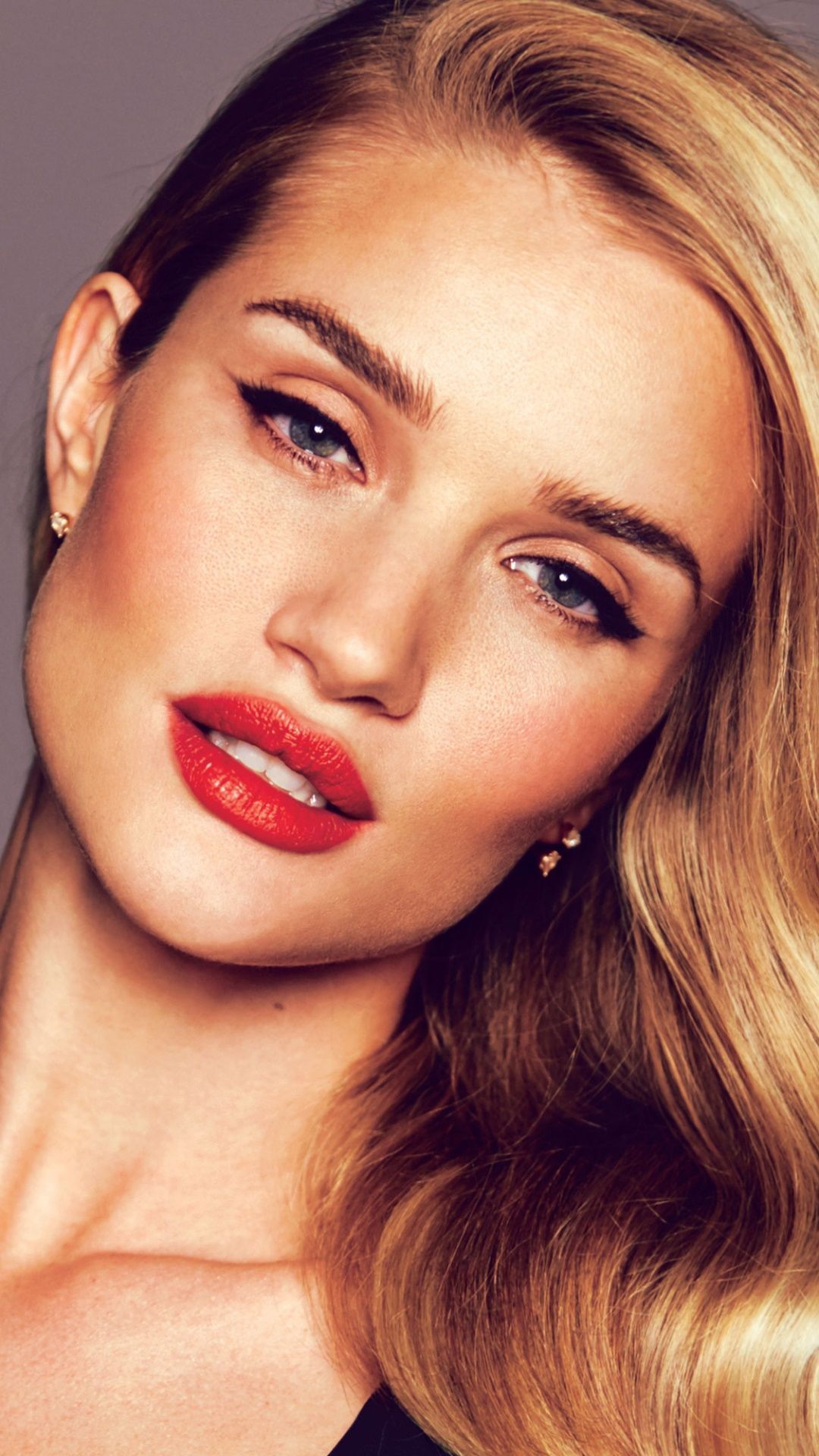 1080x1920 Wallpaper / Celebrity Rosie Huntington Whiteley Phone Wallpaper, Lipstick, Blonde, Face, Model, English, 1080x1920 Free Download