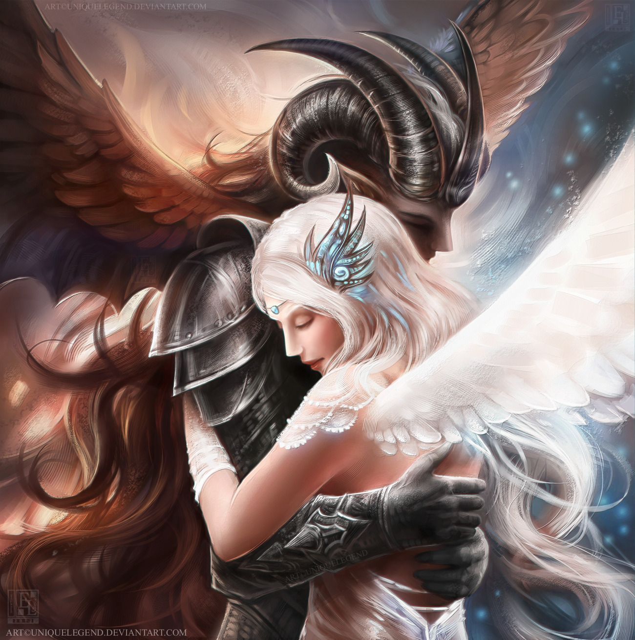 1300x1310 Demons Angels Female Wallpaper