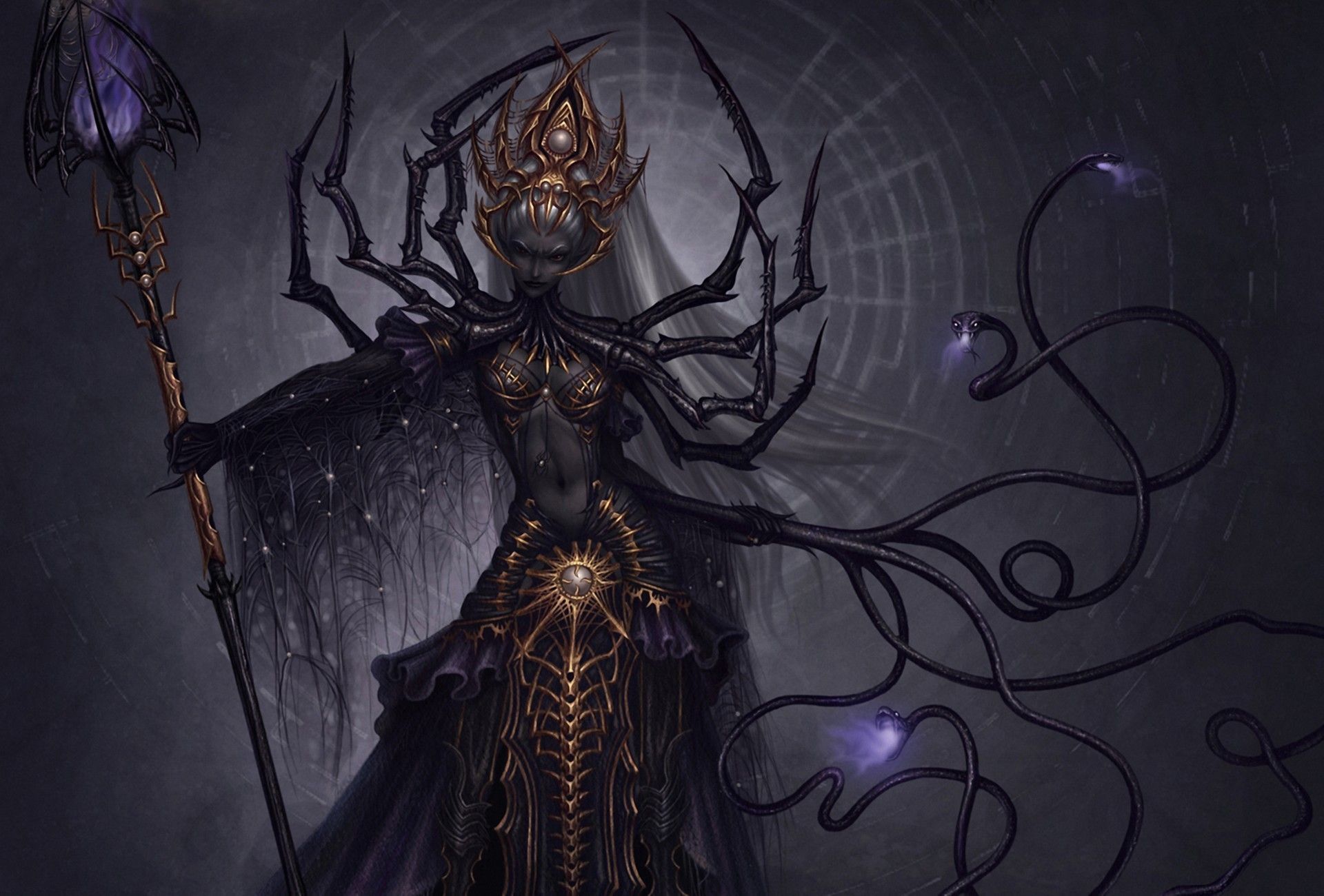 1920x1300 Fantasy Art Women Demon Fantasy Girl Creature Dark Elf Wallpaper:1920x1300