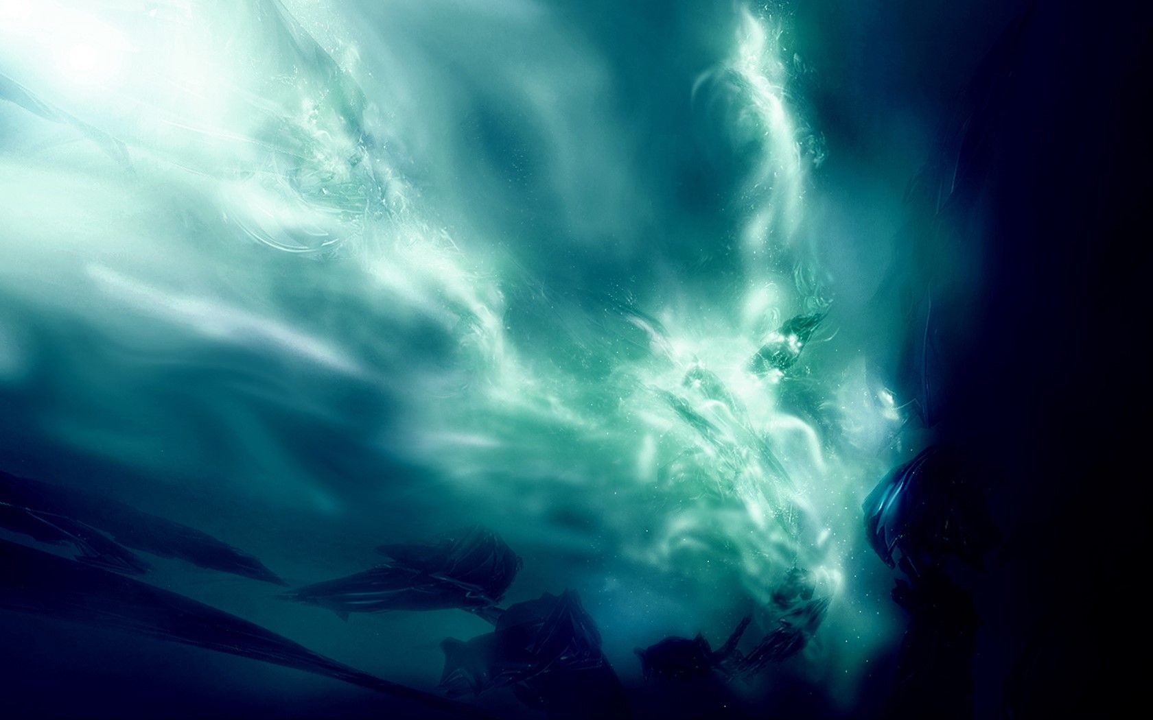 1680x1050 digital art, dark, cyan, abstract, texture Gallery HD Wallpaper