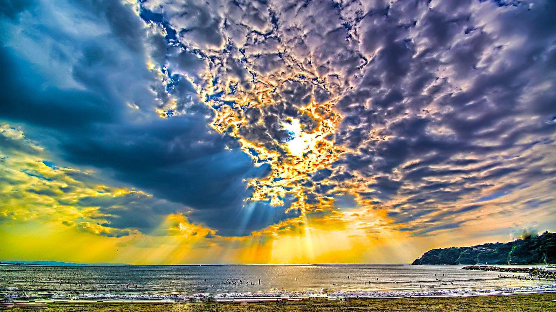 1920x1080 Sunny Beach Wallpaper High Quality