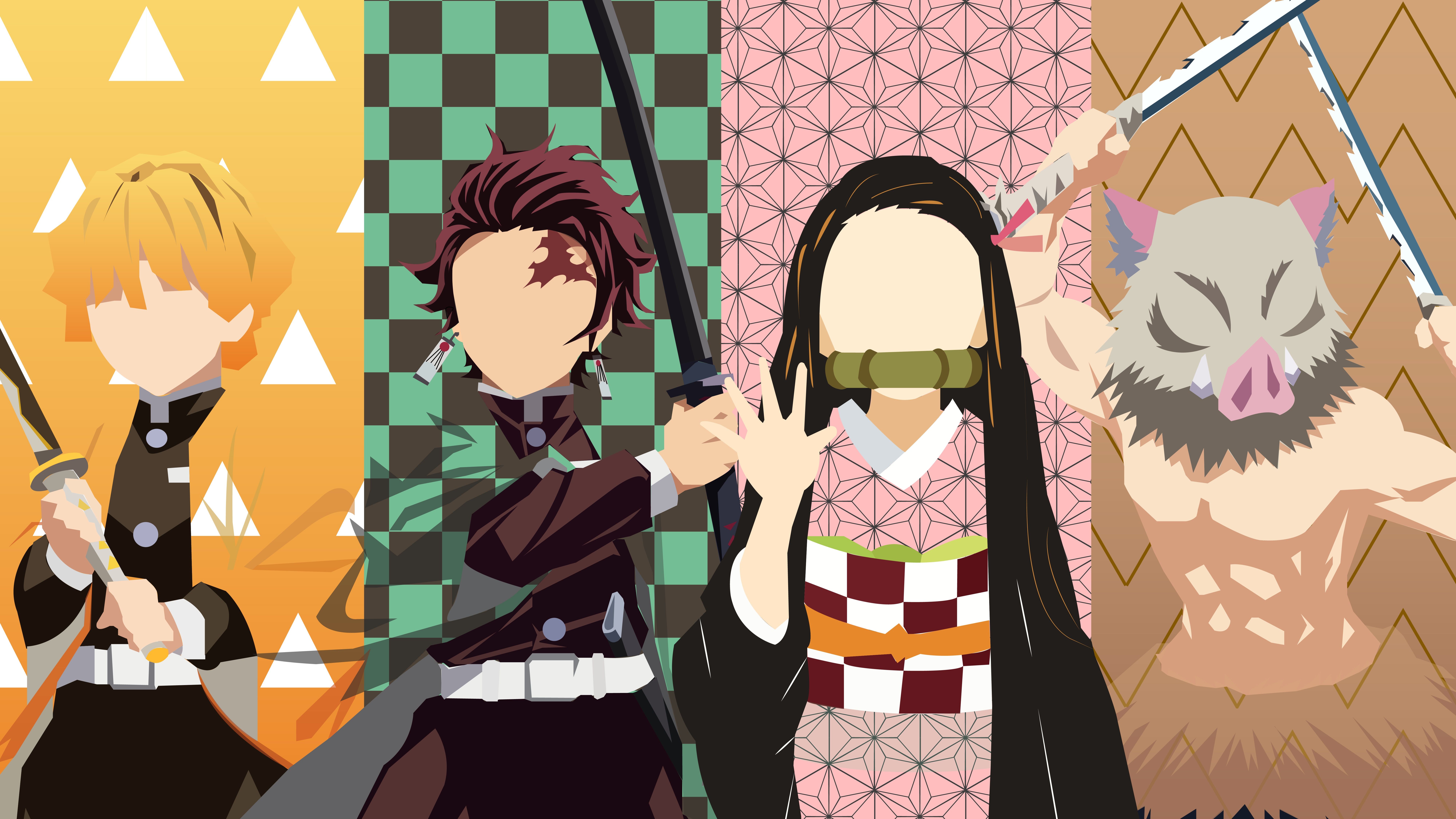 8001x4501 Demon Slayer: Kimetsu No Yaiba 8k Ultra HD, Inosuke Hashibira, Zenitsu Agatsuma, Tanjiro Kamado, Nezuko Kamado Gallery HD Wallpaper