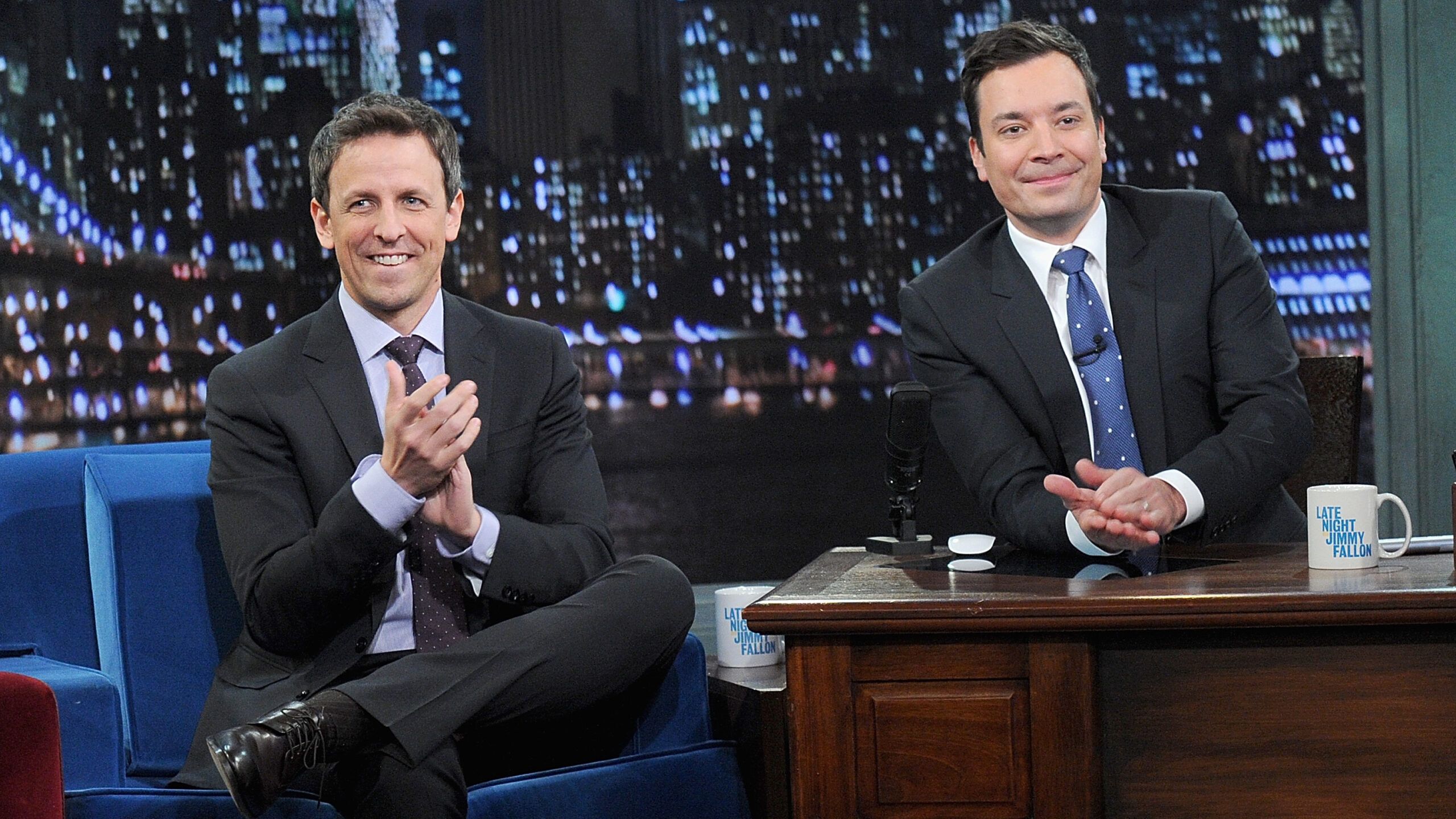 2560x1440 Late Night Hosts Jimmy Fallon And Seth Meyers Test Positive For COVID 19