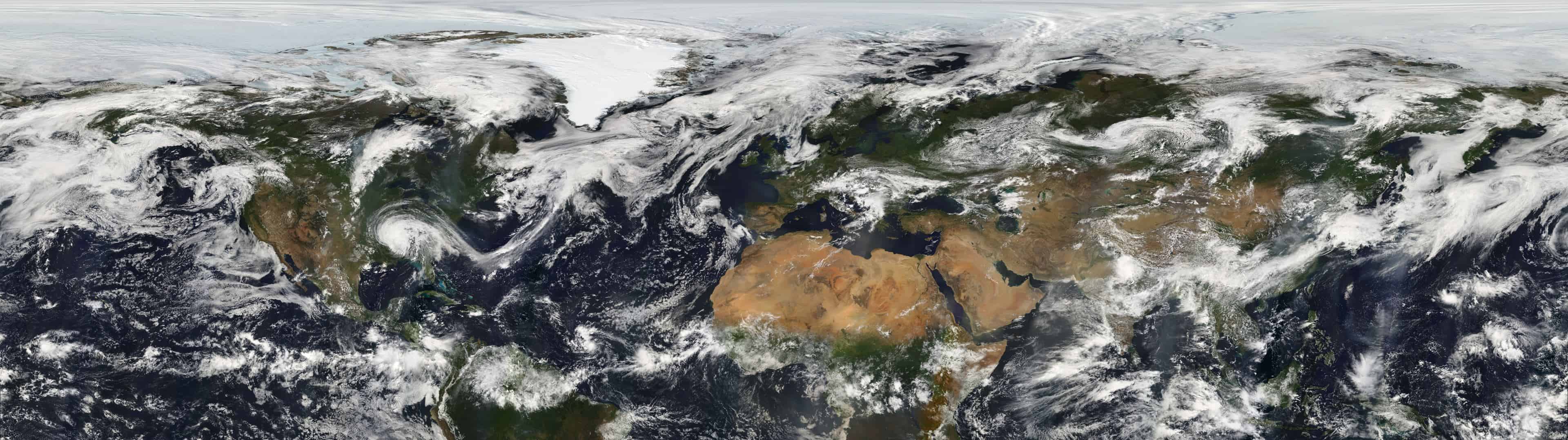 3840x1080 World Map Satellite View Dual Monitor Wallpaper
