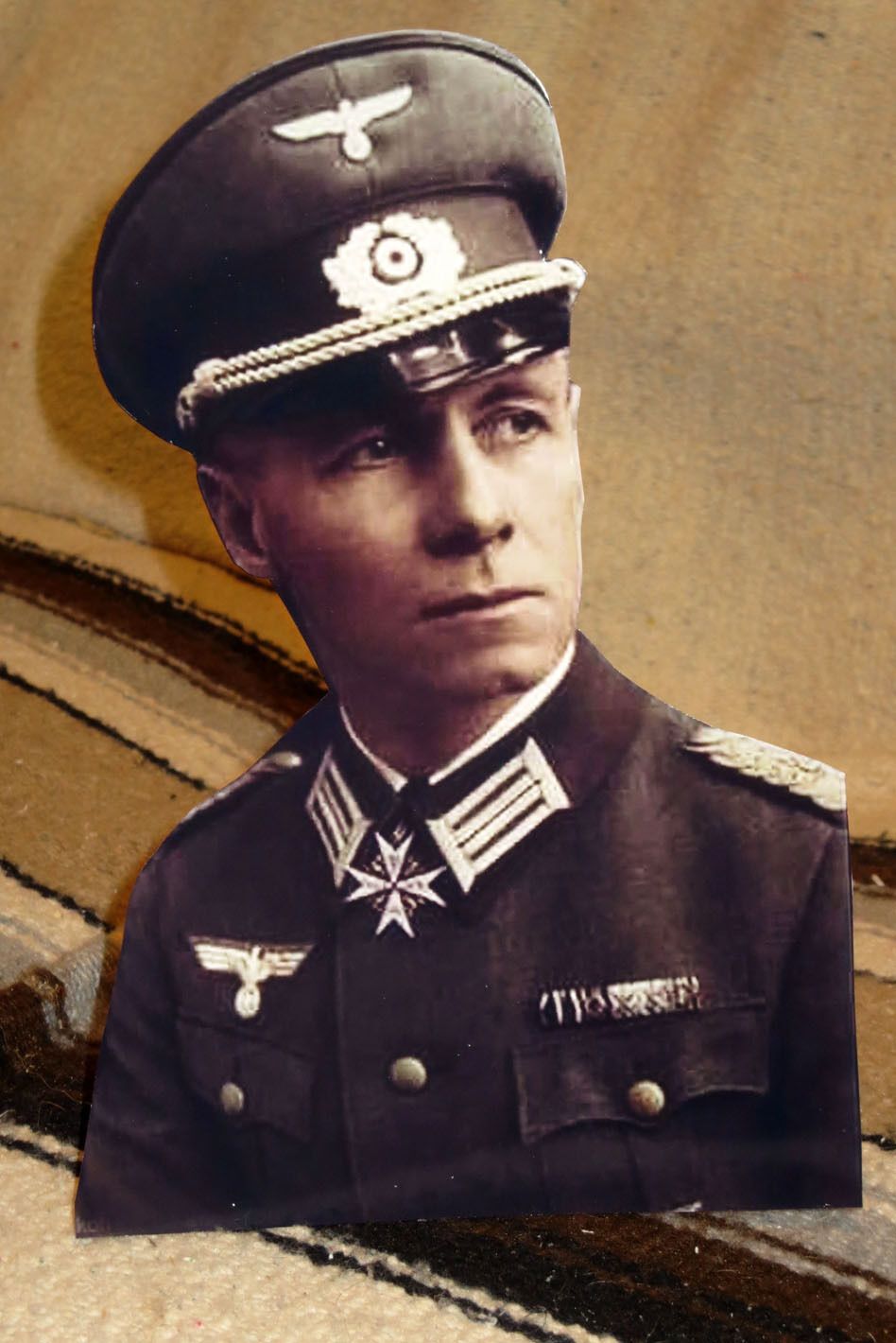948x1420 German WW 2 Colonel Erwin Rommel Before Promotion Colorized Photo Standee 10.5&;