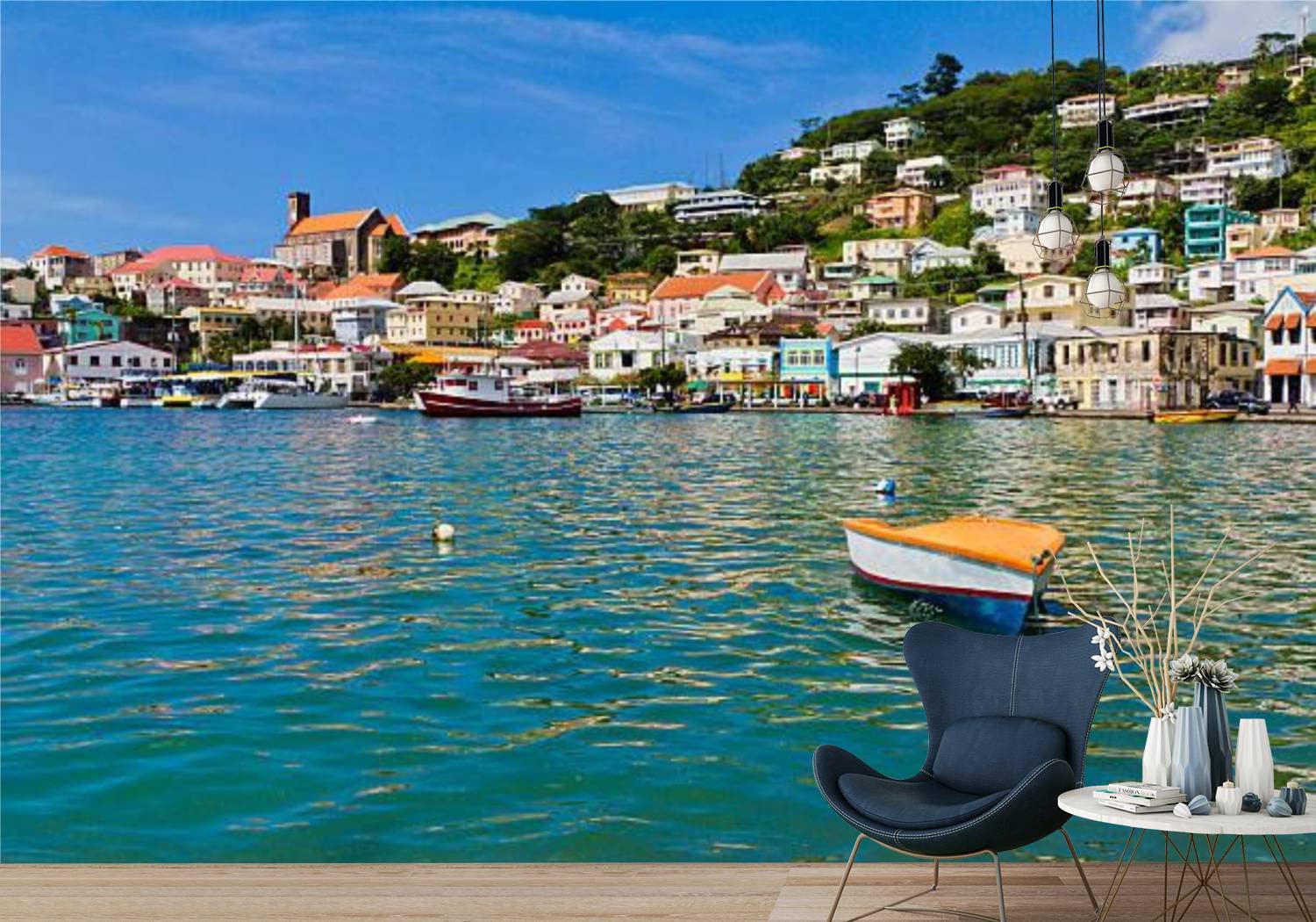 1500x1050 SIVRNMXOWTE PVC Wallpaper Overview Of The Carenage St Georges Grenada W I Peel & Stick Wallpaper Self Adhesive Contact Paper Wall Poster Sticker Wall Mural Home Decor For Living Room