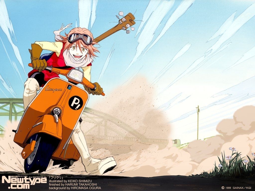1024x768 Haruko Haruhara FLCL. Flcl, Old anime, Character design inspiration