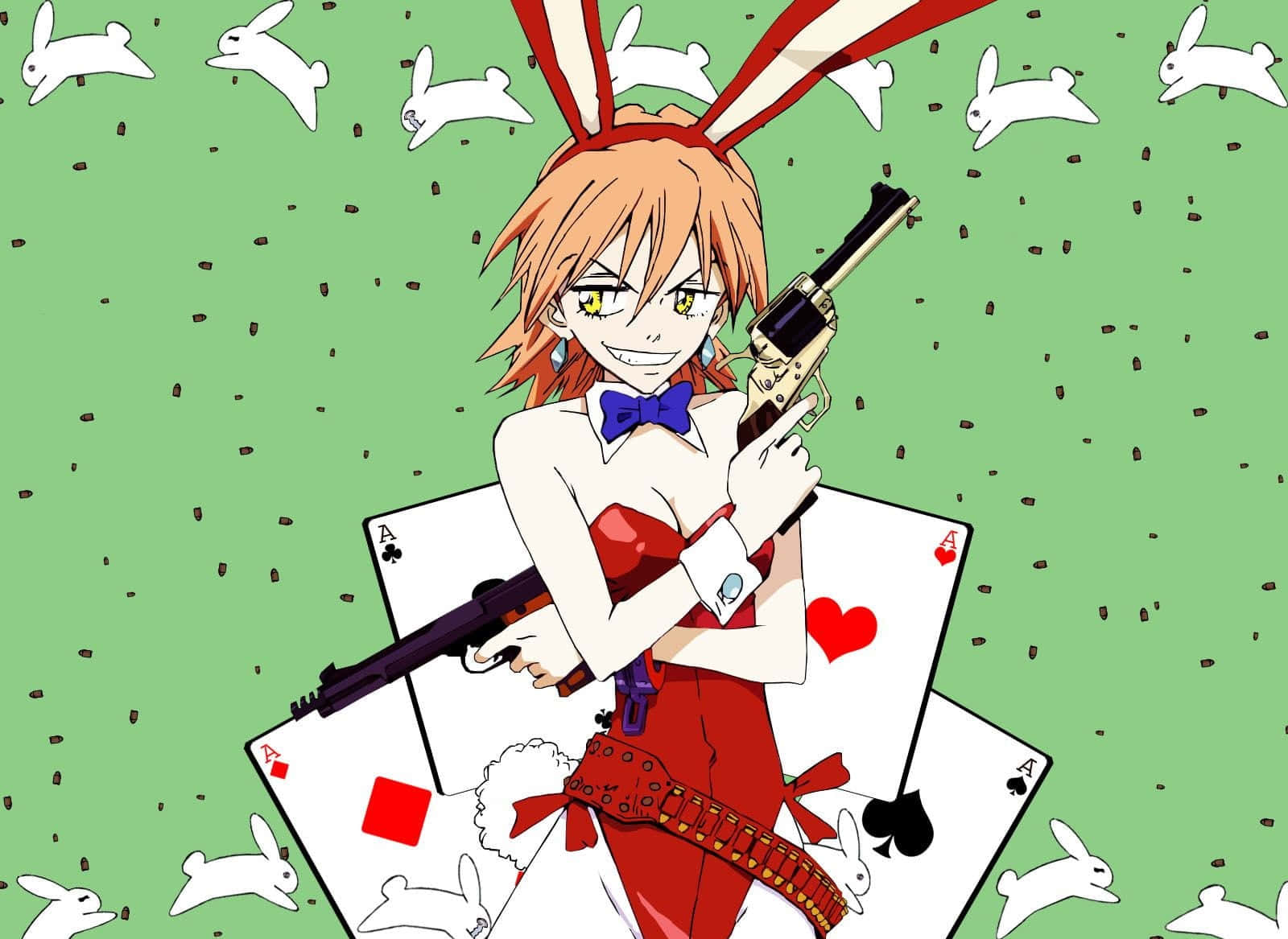 1600x1167 Download Haruko Haruhara striking a confident pose with her guitar Wallpaper