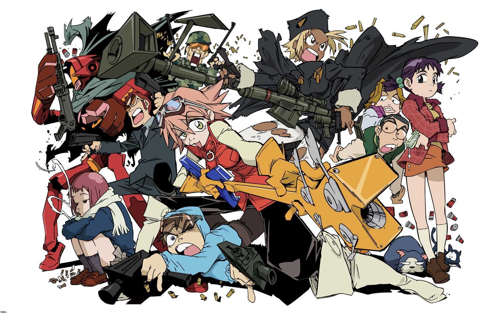 1680x1050 FLCL Haruhara Haruko Nandaba Naota Samejima Mamimi Canti Wallpaper:1680x1050