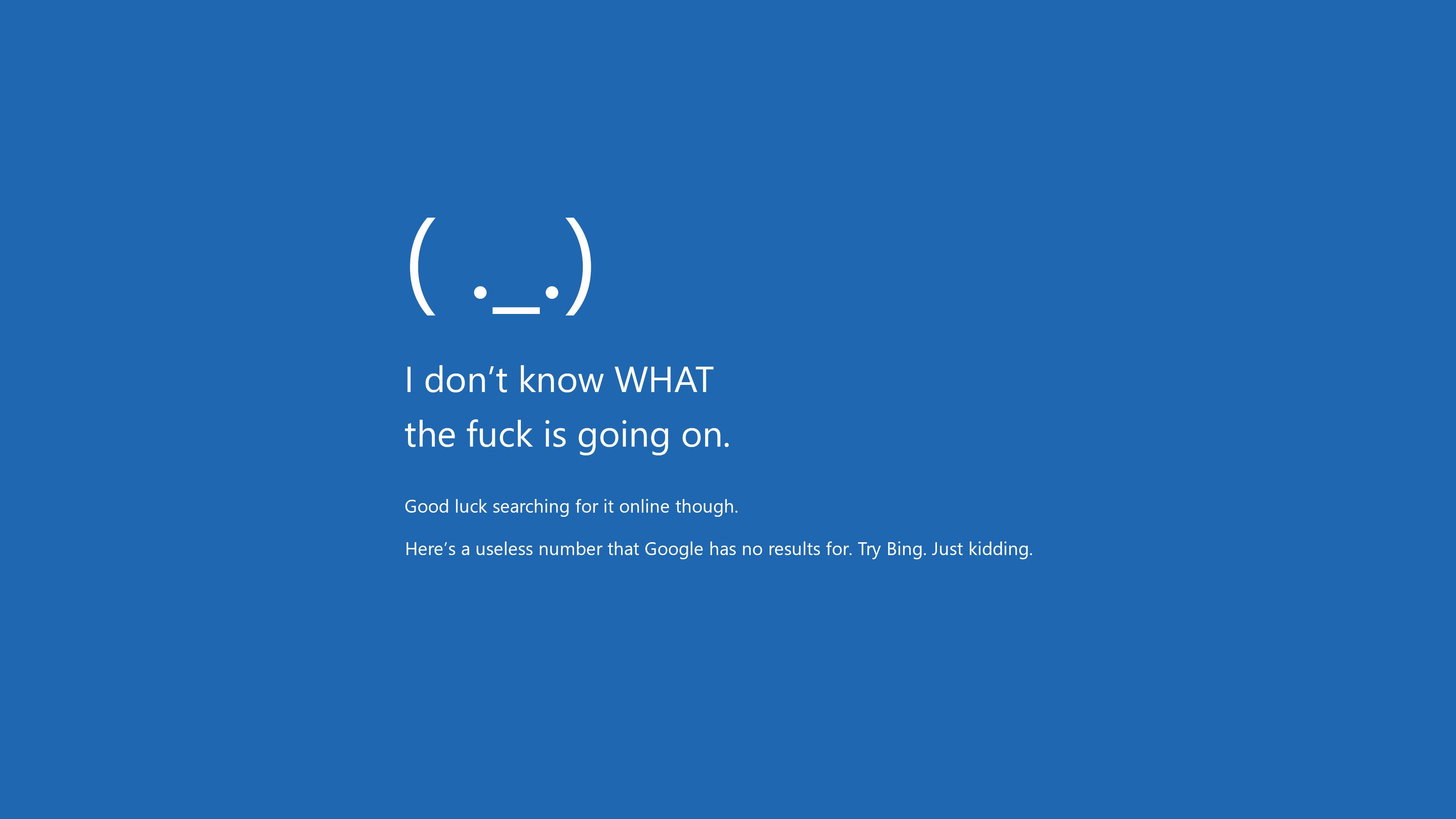3840x2160 Windows BSOD Meme (source /funny Linux)