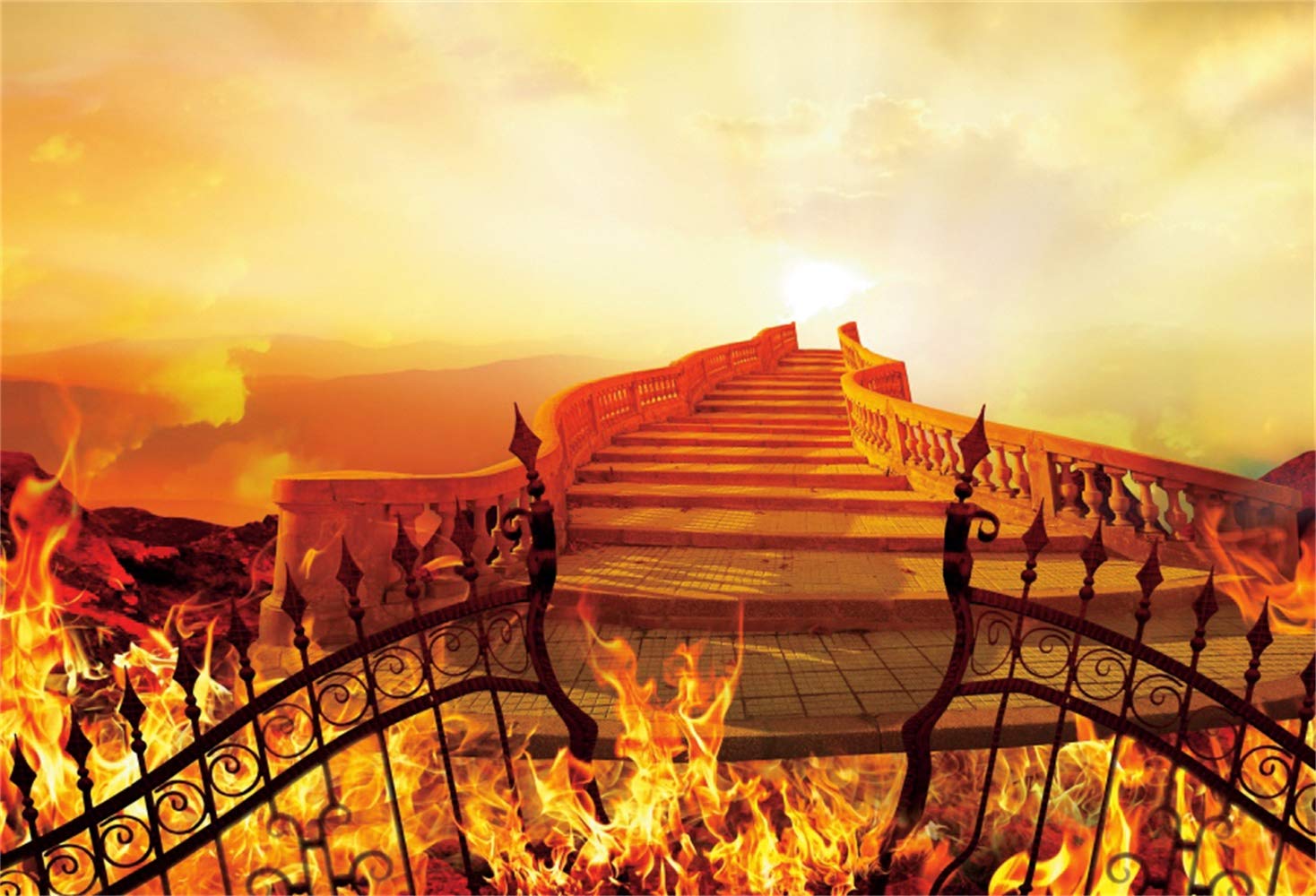 1468x1000 Leowefowa Gate of The Purgatory to Heaven Backdrop 9x6ft Vinyl Christian Photography Background Church Sanctuary Decoration Religious Belief Bibel School Play Background Bible Story Wallpaper : Electrónica
