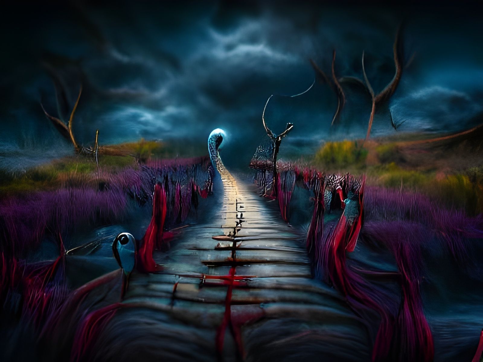 1600x1200 The Path through Purgatory by Ed Schaap and Tim Burton Generated Artwork