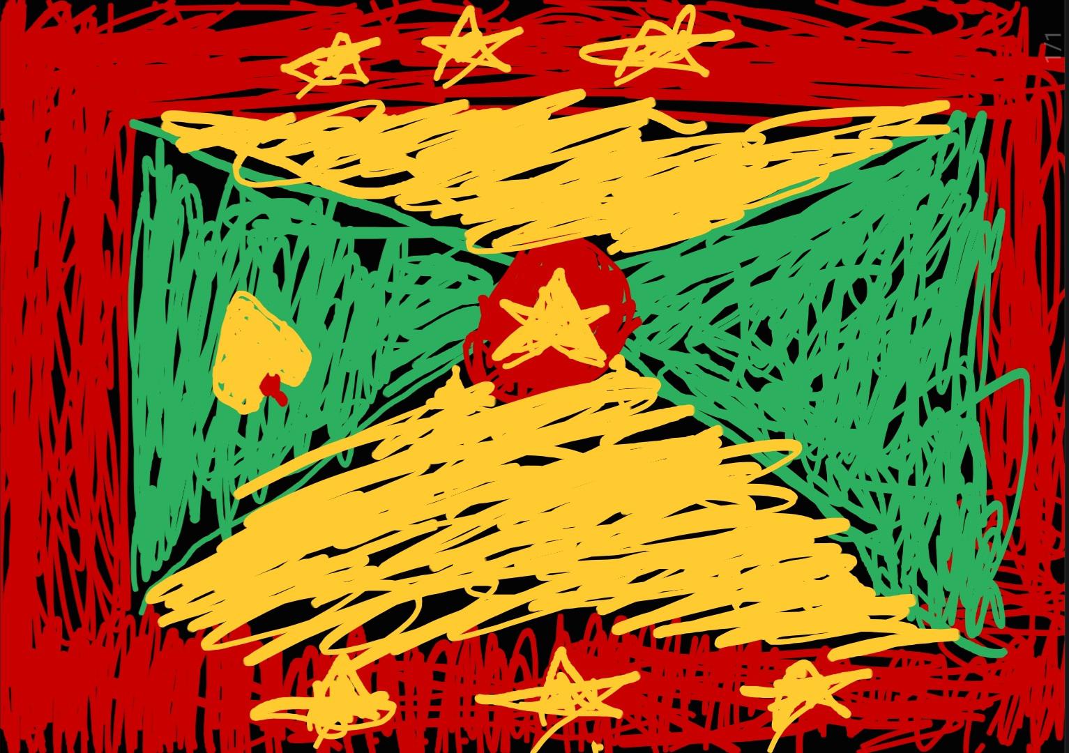 1533x1080 flag of Grenada if Sweden and Equatorial Guinea made a union, except it's not and i draw the flag in samsung notes while laying on my bed