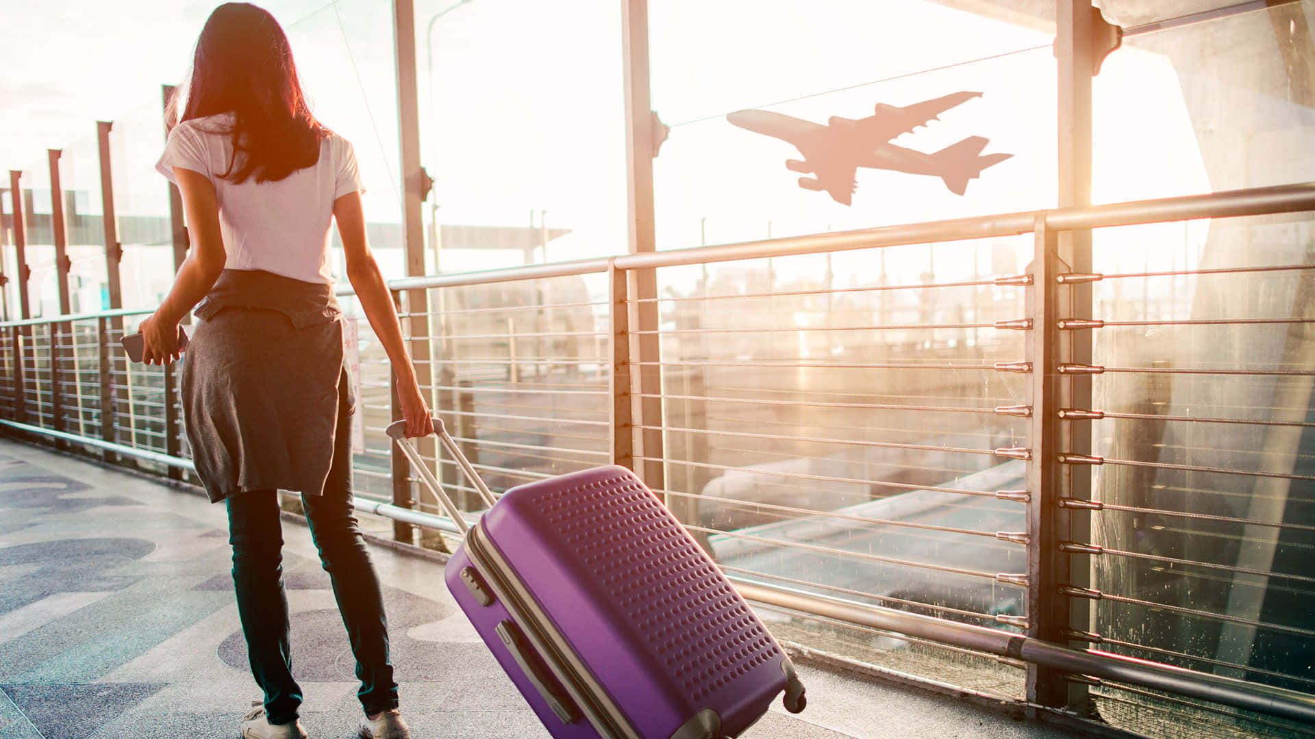1920x1080 Purple Travel Bag Wallpaper