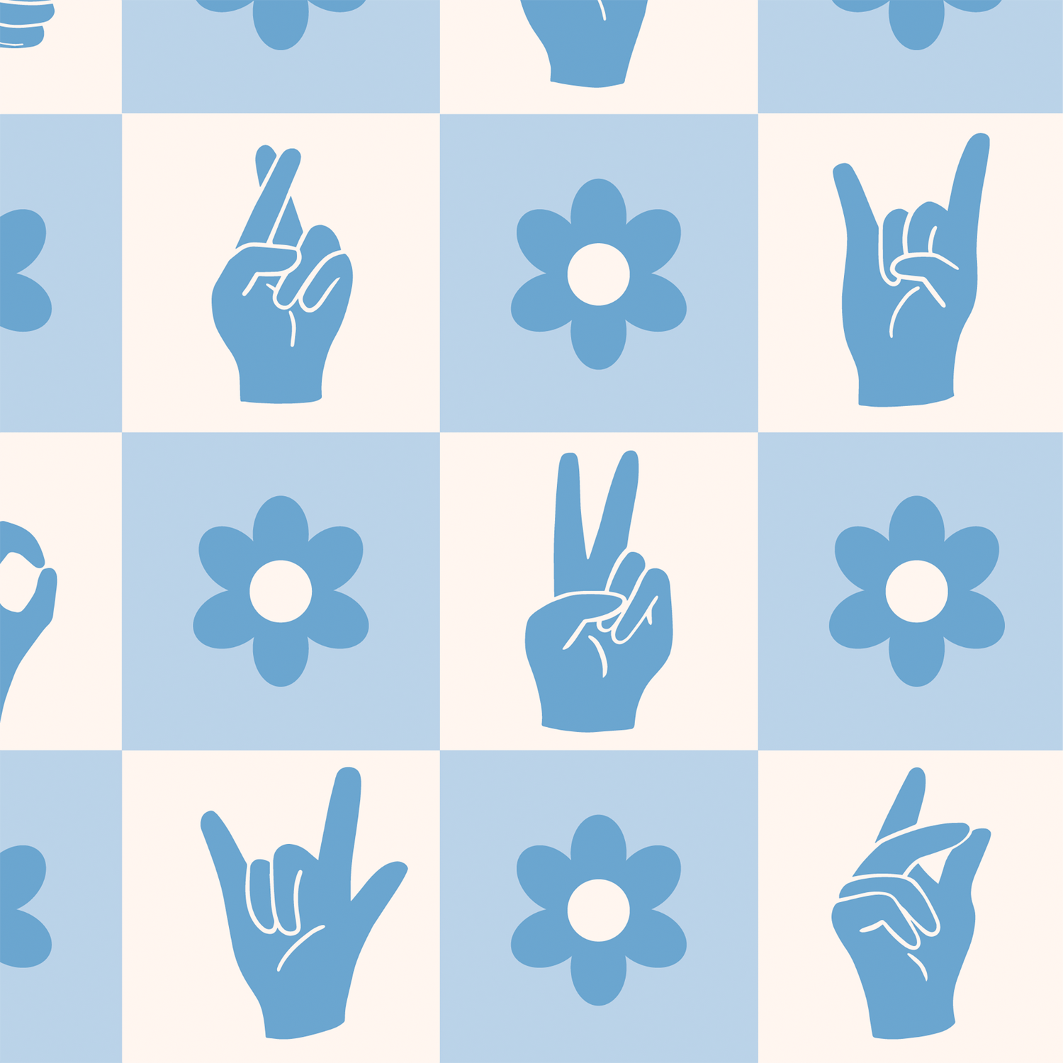 1500x1500 Retro Hand Signs Wallpaper